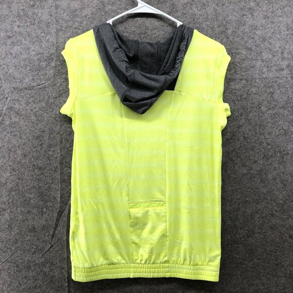 MPG Sleeveless Hoodie Top Womens S Neon Yellow Gray Pullover Active Running - Picture 2 of 9